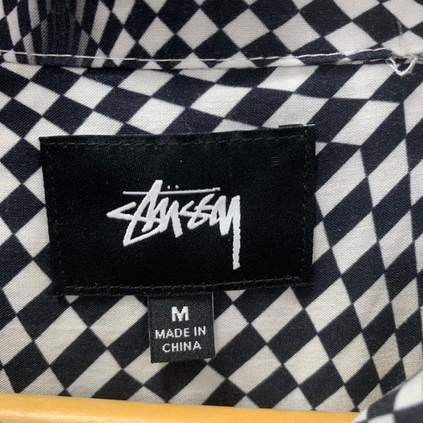 ステューシー STUSSY Psychedelic Checker Shirt 半袖シャツ ホワイト Mサイズ 201MT-3906