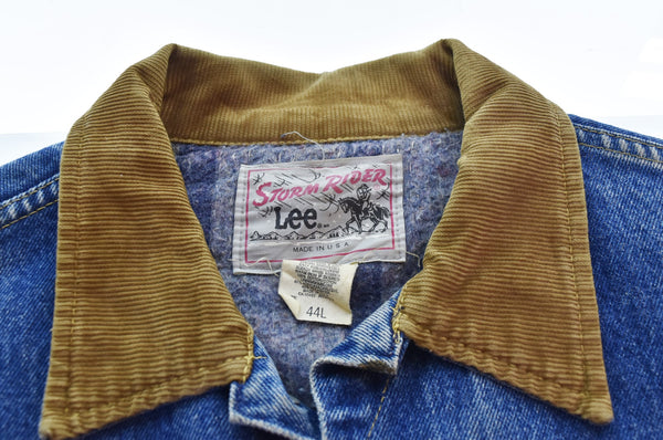 リー Lee 70s70年代 ビンテージSTORM RIDER ストームライダー ブランケットライナー デニムジャケット 44L ジャケット ブルー 103MT-3275