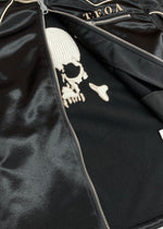 バンソン VANSON BONDING RIDERS JACKET ボンディング ライダース ジャケット 武装戦線 T.F.O.A CROWS スカル 裏起毛 アウター 黒 ジャケット 刺繍 ブラック 2XLサイズ 104MT-1343