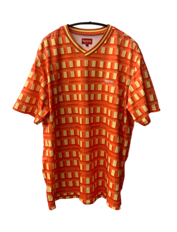 シュプリーム SUPREME Supreme Grid Soccer Jersey サッカージャージ 半袖カットソー オレンジ Lサイズ 201MT-2612