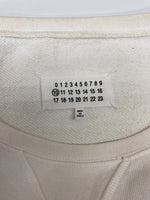 メゾンマルジェラ Maison Margiela 19AW OVERSIZE SWEATSHIRT オーバーサイズ スウェットシャツ クルーネック 長袖 白 S50GU0101 S25405 サイズ 44 スウェット プリント ホワイト 104MT-2210