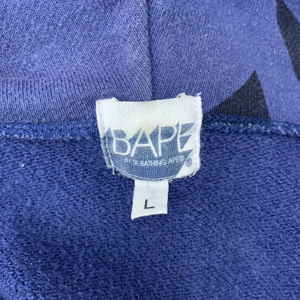 アベイシングエイプ A BATHING APE sta スター ジップアップ スウェット パーカー ブルー Lサイズ 201MT-4311