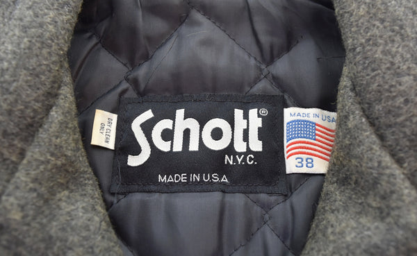ショット SCHOTT ウール シングル ピーコート 38 38 ジャケット グレー 103MT-3507
