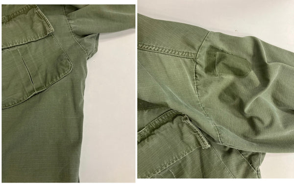 ミリタリー military 60's 60年代 US ARMY 米軍 実物 ジャングルファティーグ ジャケット 5th リップストップ VINTAGE ヴィンテージ  SMALL-REGULA ジャケット カーキ Sサイズ 101MT-4904