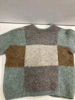 ヴィンテージ vintage 60's 60年代 Jantzen ジャンセン MADE IN USA アメリカ製 MOHAIR 毛足長 ブロック 柄モヘア カーディガン ブルー Mサイズ 101MT-3648