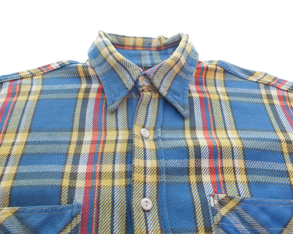 ヴィンテージ Vintage 70s ヘビネル 皿ボタン ネルシャツ 長袖シャツ マルチカラー 103MT-3391