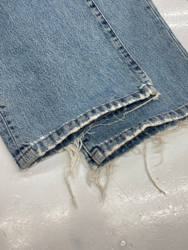 ダブルアールエル RRL 90s DENIM PANTS デニム パンツ ボタンフライ ジーパン ジーンズ USA製 Ralph Lauren インディゴ 青 ロゴ R002 デニム ブルー サイズ 34 104MB-223