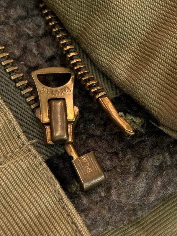 ミリタリー Military DECK JACKET デッキ ジャケット ミリタリー ジップアップ 裏ボア 海軍 軍物 アウター 緑 ジャケット 無地 カーキ Lサイズ 104MT-1806