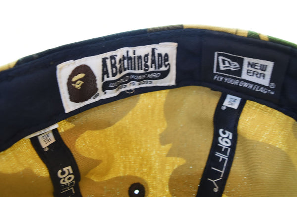 ア ベイシング エイプ A BATHING APE NEW ERA 1ST yellow CAMO CAP 001CPB301007X  帽子 メンズ帽子 キャップ マルチカラー Mサイズ 103H-48