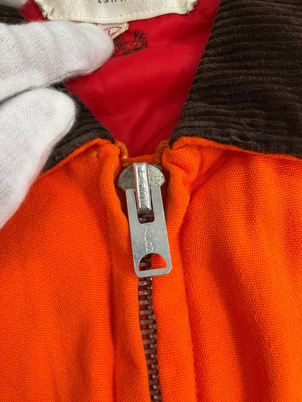 ウールリッチ WOOLRICH 70s~80s 白タグ ハンティングジャケット 襟切り替え TALONジップ VINTAGE ヴィンテージ ジャケット オレンジ Lサイズ 101MT-5199