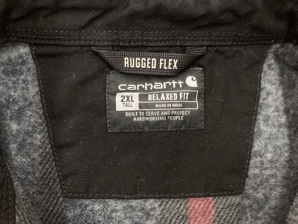 カーハート Carhartt RUGGED FLEX RELAXED FIT SHIRT JACKET シャツジャケット フリース ライナー 黒 ジャケット 無地 ブラック 2XLサイズ 104MT-1937