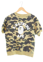 アベイシングエイプ A BATHING APE  カモ柄 猿 迷彩 半袖Tシャツ カーキ Tシャツ カーキ Sサイズ 103MT-2251