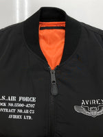 アビレックス AVIREX REVERSIBLE FLIGHT JACKET リバーシブル フライト ジャケット MA-1 ボンバー ジップアップ アウター 黒 6152217 ジャケット ロゴ ブラック XLサイズ 104MT-2169