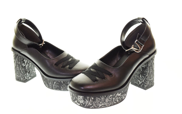 ハレ HARE ガラソールチャンキーパンプス 黒 レディース靴 パンプス ブラック L 103S-961