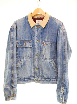 ラルフローレン RalphLauren 80's 90's 白タグ ショート エンジニア ジャケット コーデュロイ襟  ジャケット ブルー Mサイズ 103MT-3531