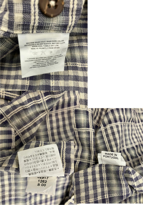 パタゴニア PATAGONIA 2000年製 00’s A/C Shirt  ACシャツ チェックシャツ シャドーチェック ポルトガル製 ORGANIC COTTON  52917 半袖シャツ グレー Mサイズ 101MT-4763