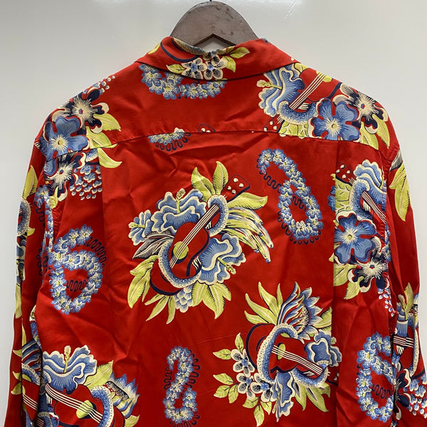 【曜日割引対象外】 サンサーフ SUN SURF アロハシャツ L/S RAYON ALOHA SHIRT SS20084 長袖シャツ レッド Mサイズ 201MT-4395 VB