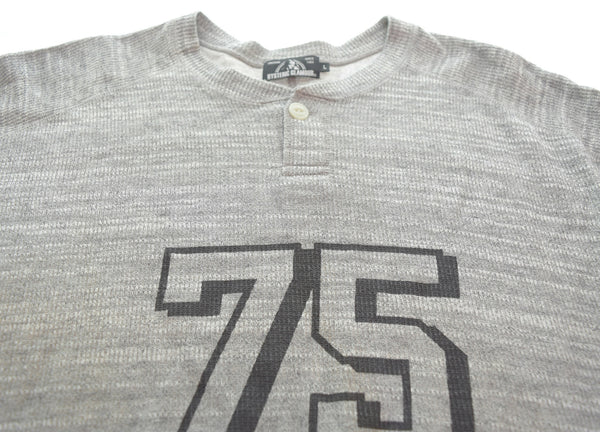 ヒステリックグラマー HYSTERIC GLAMOUR ヘンリーネック 長袖カットソー 02182CS02 ロンT グレー Lサイズ 103MT-3133