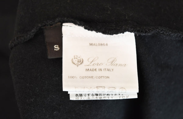 ロロピアーナ Loro Piana Hiroshi Fujiwara  藤原ヒロシ ロゴプリント クルーネック 半袖Tシャツ 黒 MAL0864 Tシャツ ブラック Sサイズ 103MT-2545