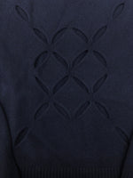 ステファンクック STEFAN COOKE SLASHED SWEATER スラッシュド セーター ニット カッティング 薄手 紺 セーター 無地 ネイビー Mサイズ 104MT-2290