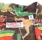 サンサーフ SUN SURF 2007 HISTORY OF THE ISLAND ALOHA SHIRT アロハ シャツ オープンカラー レーヨンシャツ SS33324 半袖シャツ ブラウン Mサイズ 103MT-2716