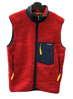 パタゴニア Patagonia レトロX ボアベスト フリース アウトドア 胸ポケット ロゴ刺繡 キッズ規格 USA製 RED 赤 STYLE65561 ベスト ロゴ レッド KIDS XL(14) 104LT-259