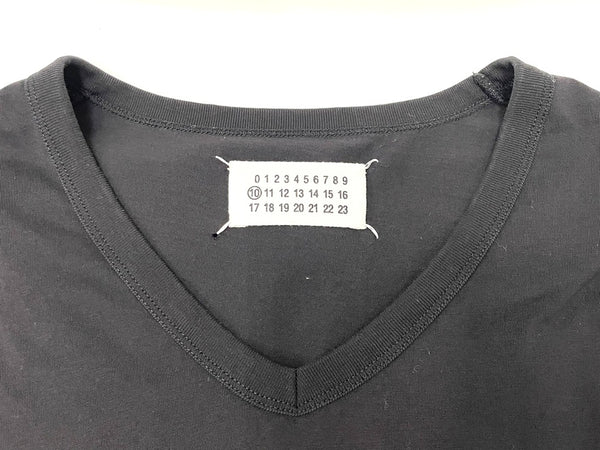 メゾン マルタン マルジェラ Maison Martin Margiela Vネック 無地 TEE S50GC0388 52 Tシャツ ブラック 601MT-56