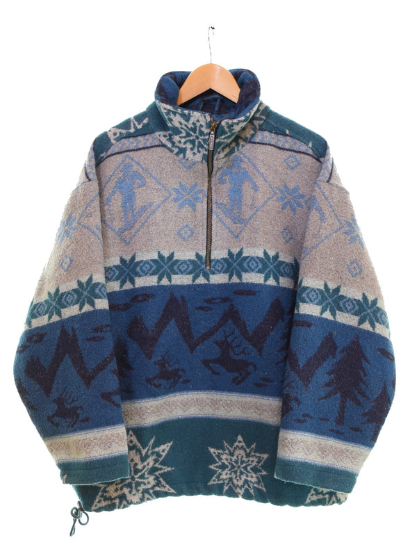 エルエルビーン L.L.Bean 80s 90s ノルディック柄 ハーフジップウールジャケット 80's 90's ポルトガル製 ジャケット マルチカラー Lサイズ 103MT-3106