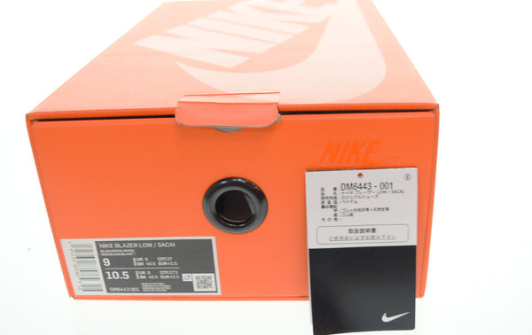ナイキ NIKE SACAI BLAZER LOWサカイブレーザー ロー スニーカー DM6443-00 メンズ靴 スニーカー ブラック 27cm 103S-1275
