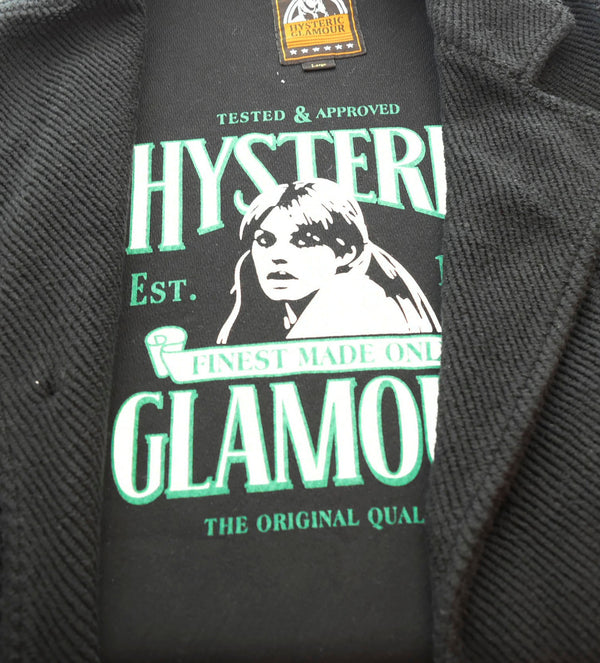 ヒステリックグラマー HYSTERIC GLAMOUR 17AW LOOK BACK GIRL チェスターコート 黒 02173CJ02 コート ブラック Lサイズ 103MT-1530