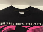 バンド band 80s 80's BROCKUM The Rolling Stones Steel Wheels The North American TOUR 1989 Tee ローリングストーンズ XL Tシャツ ブラック LLサイズ 101MT-3079