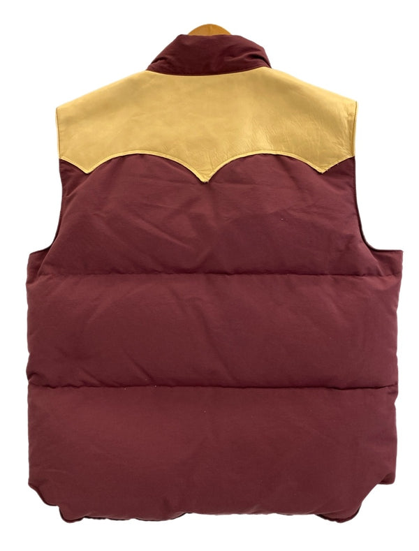 シュガーケーン SUGAR CANE 東洋エンタープライズ レザーヨーク ダウンベスト 60/40クロス グースダウン SC12067 XL ベスト ワインレッド LLサイズ 101MT-3745