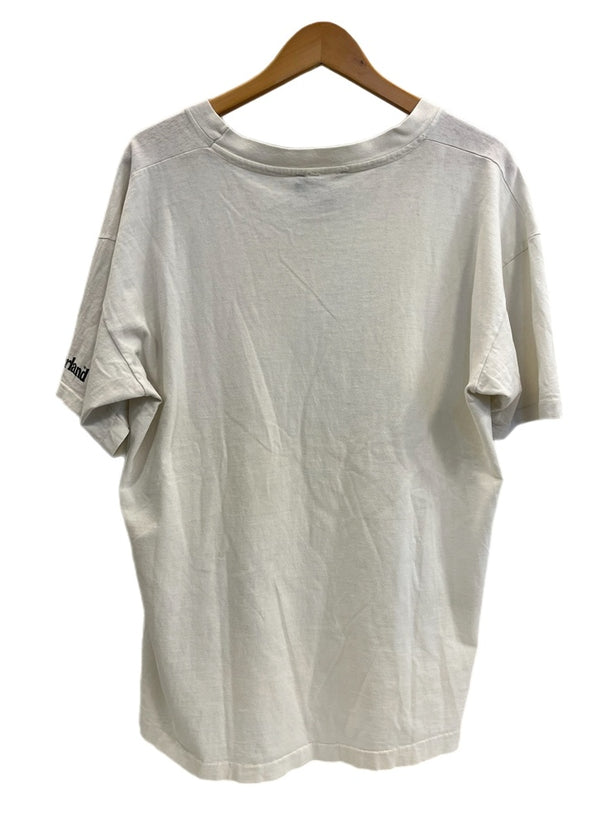 ティンバーランド Timberland 90s Vintage ヴィンテージ ブーツプリントTee 白  シングルステッチ Tシャツ ホワイト 101MT-4831