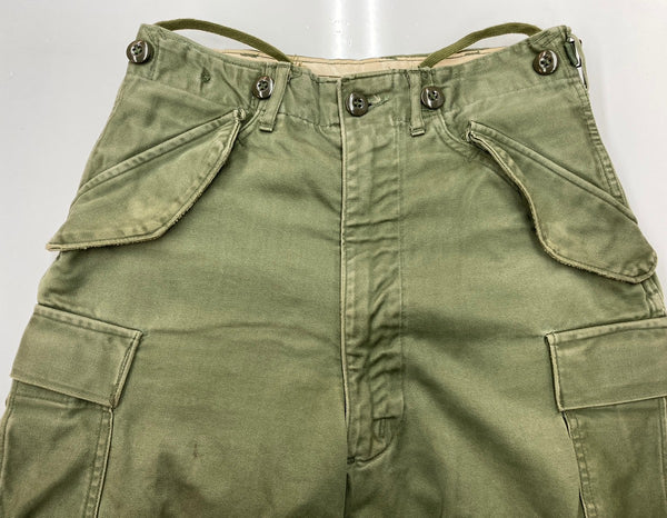 ミリタリー Military 60s 60年代 M-51 フィールドパンツ 後期 U.S.ARMY アメリカ軍 Vintage ヴィンテージ 緑 R-XS 無地 カーゴパンツ カーキ Regular X-small 104MB-310