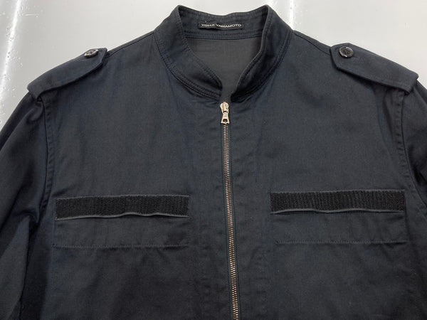 ヨウジヤマモト Yohji Yamamoto Y's for men 03AW アーカイブ ミリタリー ショートブルゾン アウター ダブルジップ 黒 MU-Y05-001 サイズ3 ジャケット 無地 ブラック 104MT-2185