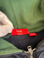 シュプリーム SUPREME 15AW Hooded Track Zip-Up Sweat フーデッドトラックジプアップスウェット パーカースリーブロゴ 紺 パーカ ネイビー Lサイズ 101MT-5046