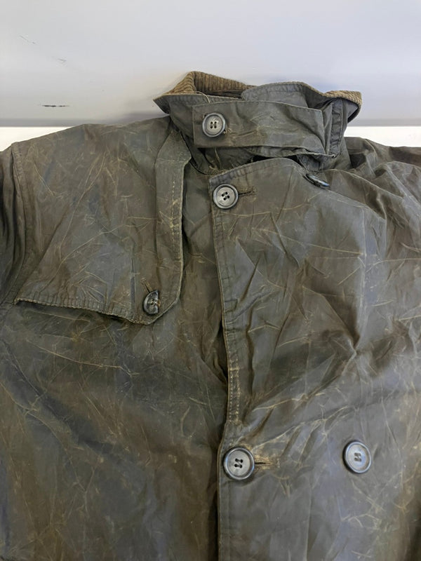 バブアー Barbour 90's 90年代 3ワラント TRENCH COAT トレンチコート ワックス コットン オイルドジャケット ロングコート VINTAGE ヴィンテージ A600 102cm コート カーキ 101MT-5455