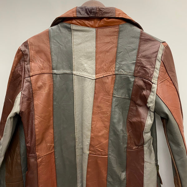 【曜日割引対象外】 ヴィンテージ vintage 80's~ Americana LEATHER USA製 パッチワーク レザージャケット ジャケット マルチカラー 40サイズ 201MT-4458 VB