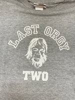 ア ベイシング エイプ A BATHING APE 00s UNDERCOVER NOWHERE ノーウェア LAST ORGY 2 カレッジロゴ 復刻 表記なし Tシャツ プリント グレー フリーサイズ 101MT-2315