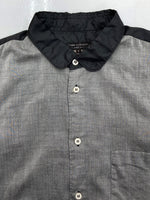 コムデギャルソン COMME des GARCONS HOMME PLUS L/S SHIRT 切替 シャツ 長袖 ブラウス 薄手 灰 黒 PM-B007 長袖シャツ 無地 グレー Mサイズ 104MT-1565