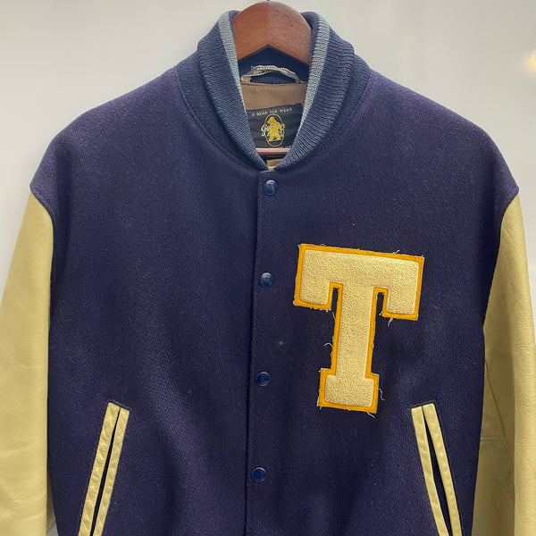 【曜日割引対象外】 ゴールデンベアー GOLDEN BEAR 60's Stadium Varsity Jacket スタジャン ジャケット ネイビー Mサイズ 201MT-4019 VB