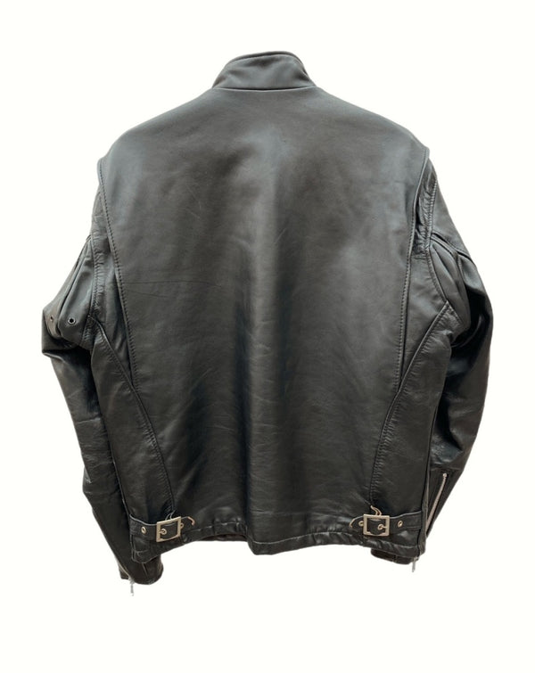 ショット SCHOTT LEATHER JACKET レザー ジャケット シングルライダース バイカー USA製 黒 641Q 42 ジャケット 無地 ブラック 104MT-904