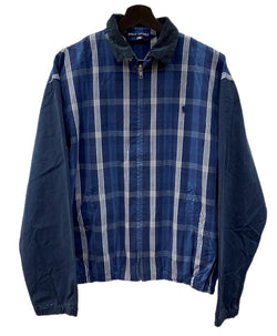 ラルフローレン RalphLauren Polo Sport ポロ スポーツ  90's CHECK SWING TOP チェック スウィングトップ 襟コーデュロイ 紺 ジャケット チェック ネイビー Mサイズ 104MT-2298