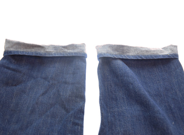 エヴィス EVISU Lot 2001 NO.2 KAMOME ホワイトカモメ プリント デニム パンツ デニム ネイビー 34/35 103MB-670