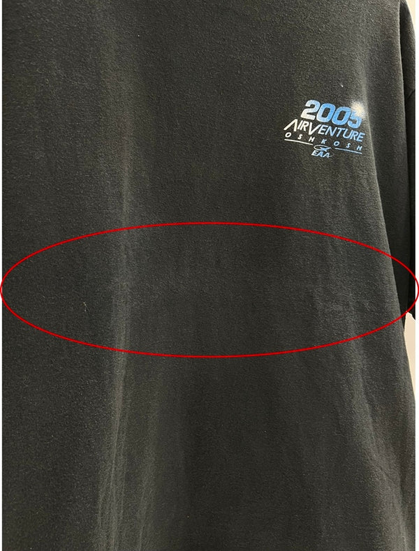 US US古着 EAA AirVenture Oshkosh エアベンチャー 2005 スペースシップワン 飛行機 エアショー 黒 XL Tシャツ ブラック LLサイズ 101MT-4843