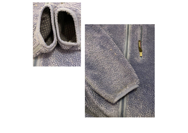 パタゴニア PATAGONIA 90s 90's アメリカ製 MADE IN USA retro cardigan レトロカーディガン  vintage ボア フリース ジャケット ブルー Lサイズ 101MT-2788