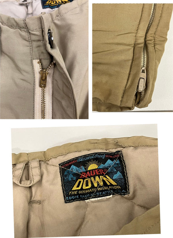エディーバウアー Eddie Bauer 60's 60年代 日の出タグ GOOSE DOWN グースダウン ダウンパンツ 42TALON ZIP VINTAGE ヴィンテージ ボトムスその他 ベージュ 101MB-744