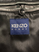 ケンゾー KENZO HOMME LEATHER LONG COAT レザー ロング コート ボタン アーカイブ 本革 アウター ジャケット 黒 ジャケット 無地 ブラック Lサイズ 104MT-1794