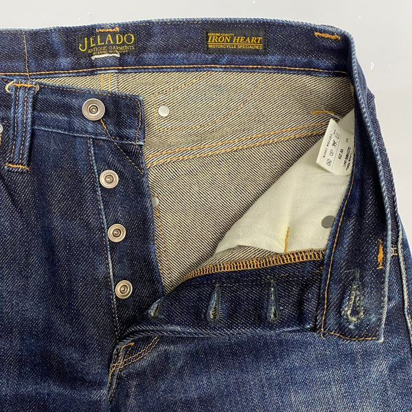 【曜日割引対象外】 ジェラード JELADO × アイアンハート IRON HEART 21オンス ジャッカスデニム デニム ブルー W28サイズ 201MB-986 VB