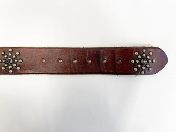 ヒステリックグラマー HYSTERIC GLAMOUR OLD STUD HANDMADE スタッズベルト ロゴ ベルト・サスペンダー メンズベルト ブラウン 101goods-169